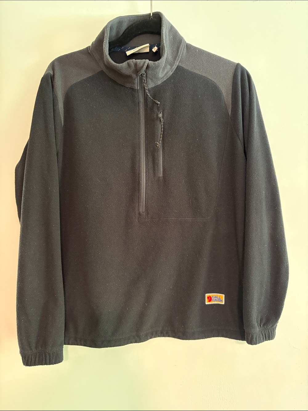 Fjallraven Vardag Lite Black Grey Half-Zip Fleece Pullover